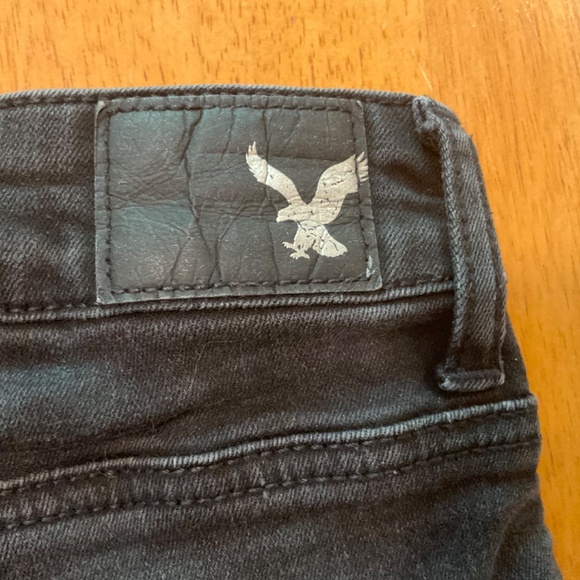 American Eagle outfitters size 2 black denim shorts super low shortie - Picture 5 of 7